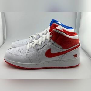 Air Jordan 1 Mid 85 GS Size 7 Youth Blue Red White DH0200-100 - NEW